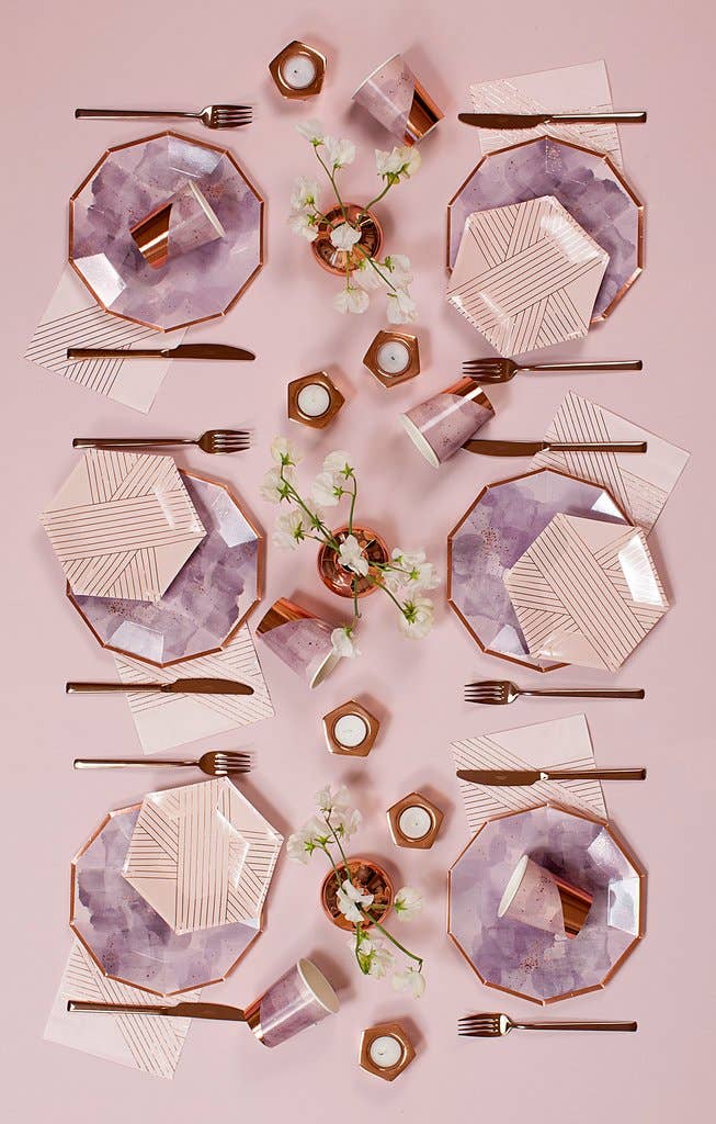 Amethyst Pink Striped Lunch Napkins