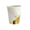 White and Gold Marble Cups