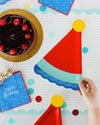 Red and Blue Birthday Hat Shaped Plate