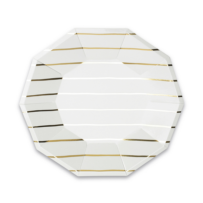 Gold Frenchie Stripe Large Plates
