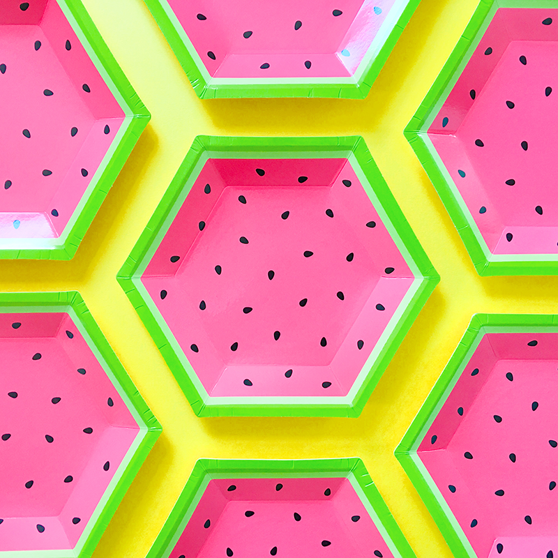 Hexagon Watermelon Plates