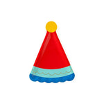 Red and Blue Birthday Hat Shaped Plate